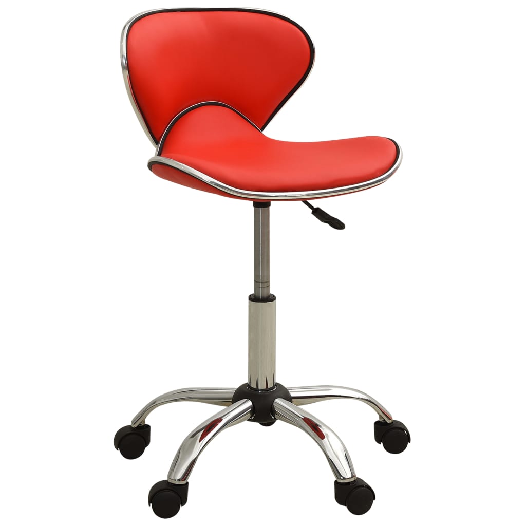 Chaise de bureau rouge similicuir