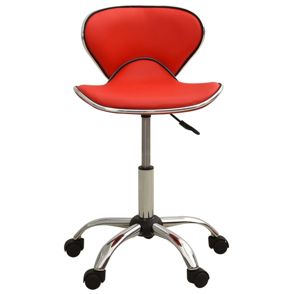 Chaise de bureau rouge similicuir