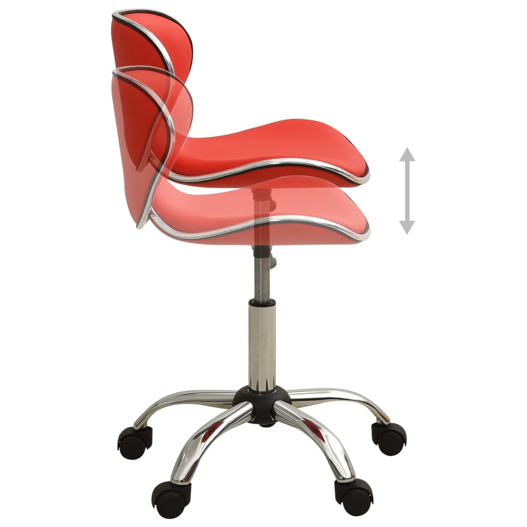 Chaise de bureau rouge similicuir