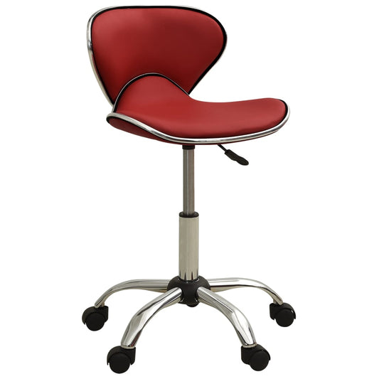 Chaise de bureau bordeaux en similicuir