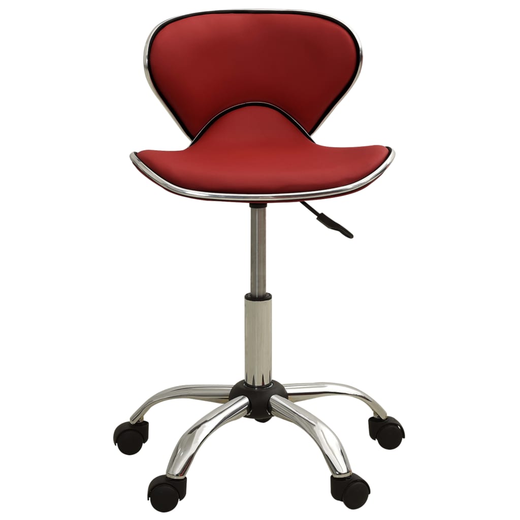 Chaise de bureau bordeaux en similicuir