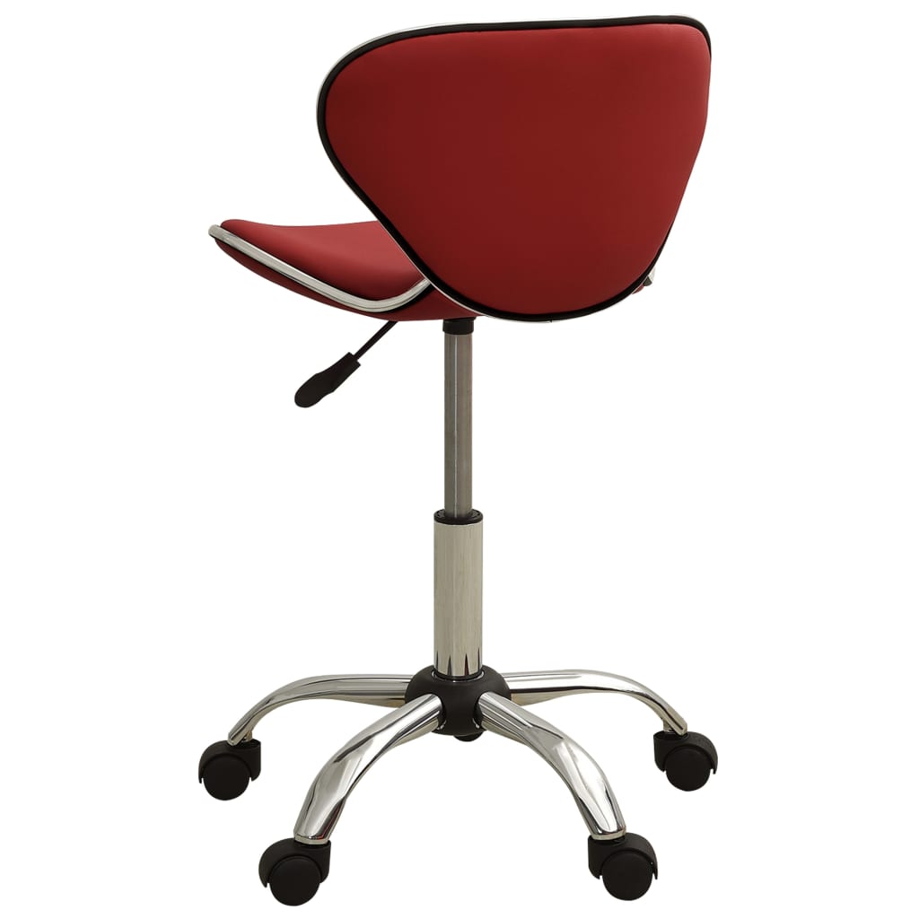 Chaise de bureau bordeaux en similicuir