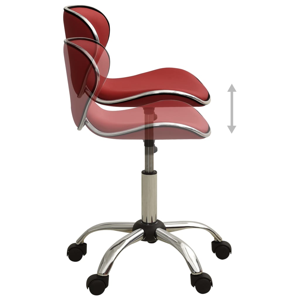 Chaise de bureau bordeaux en similicuir