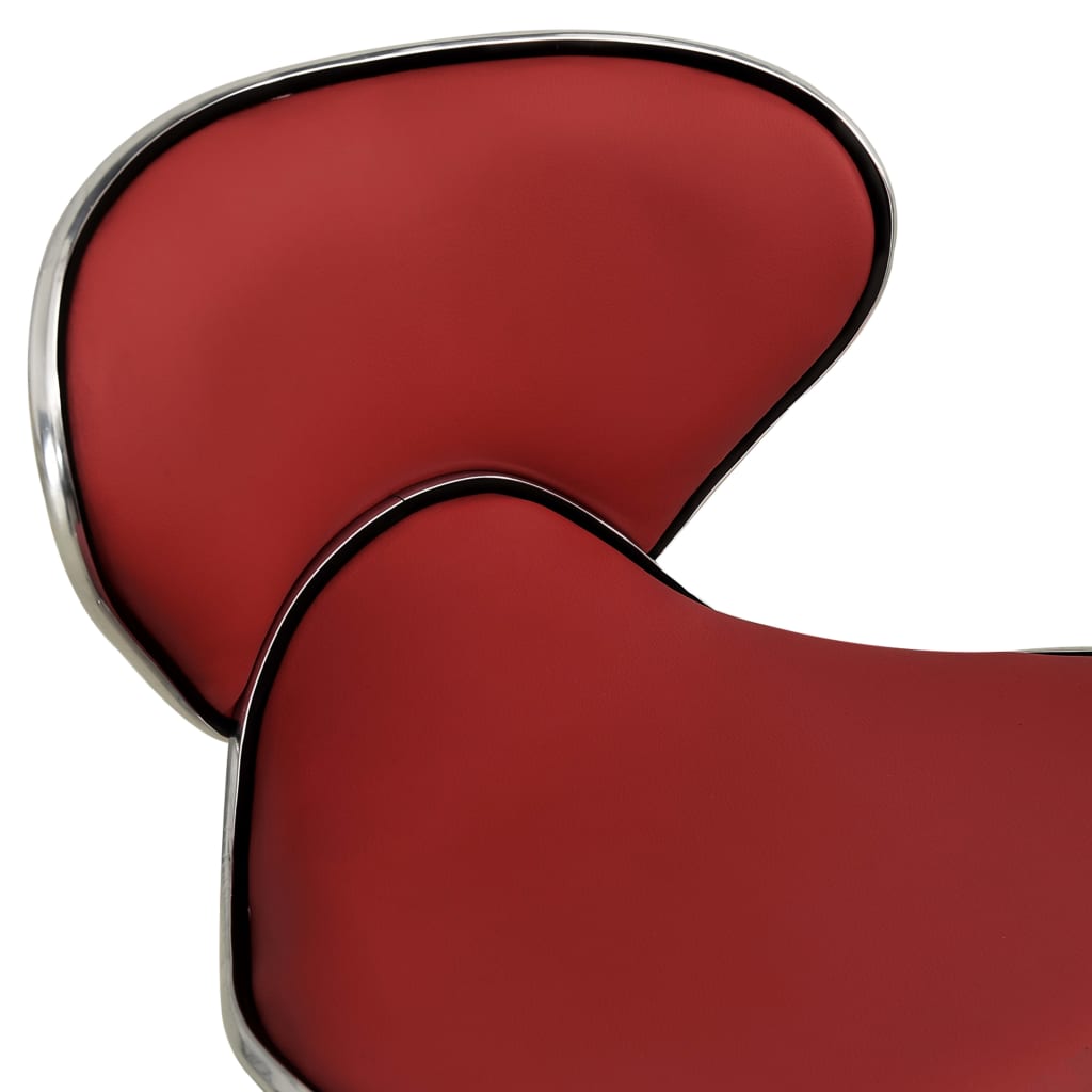 Chaise de bureau bordeaux en similicuir