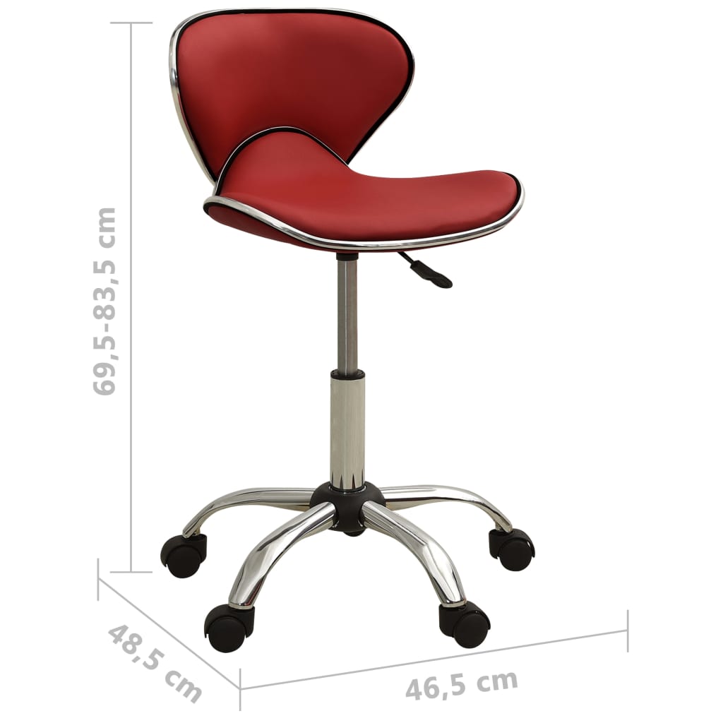 Chaise de bureau bordeaux en similicuir