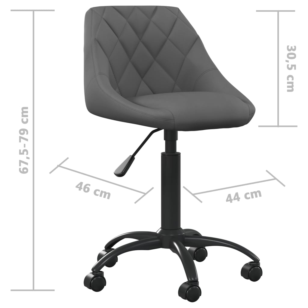Office Chair Dark Grey Velvet