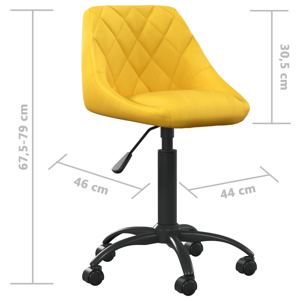 Office Chair Mustard Yellow Velvet