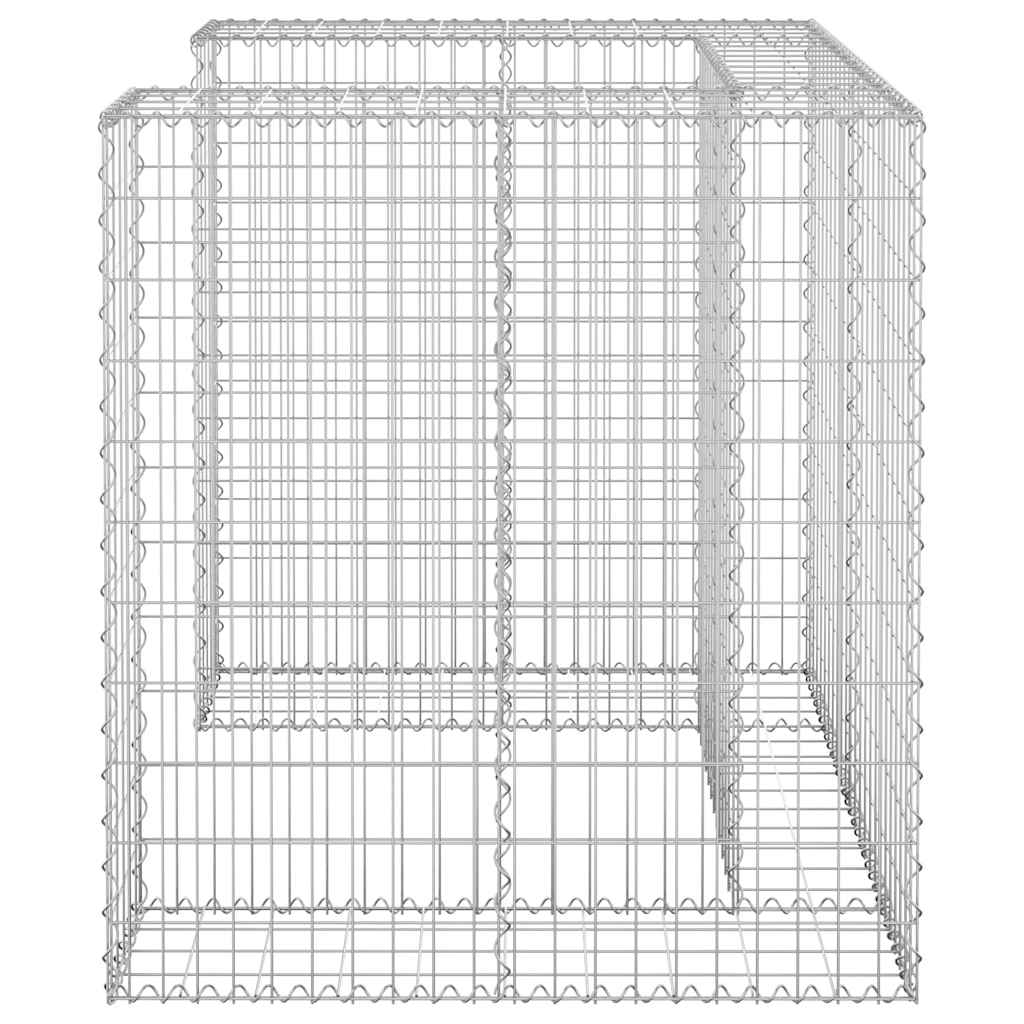 Gabion Wall for Bins Galvanized Steel 110x100x110 cm