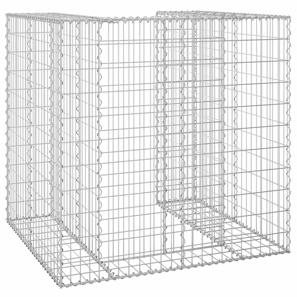 Gabion Wall for Bins Galvanized Steel 110x100x110 cm