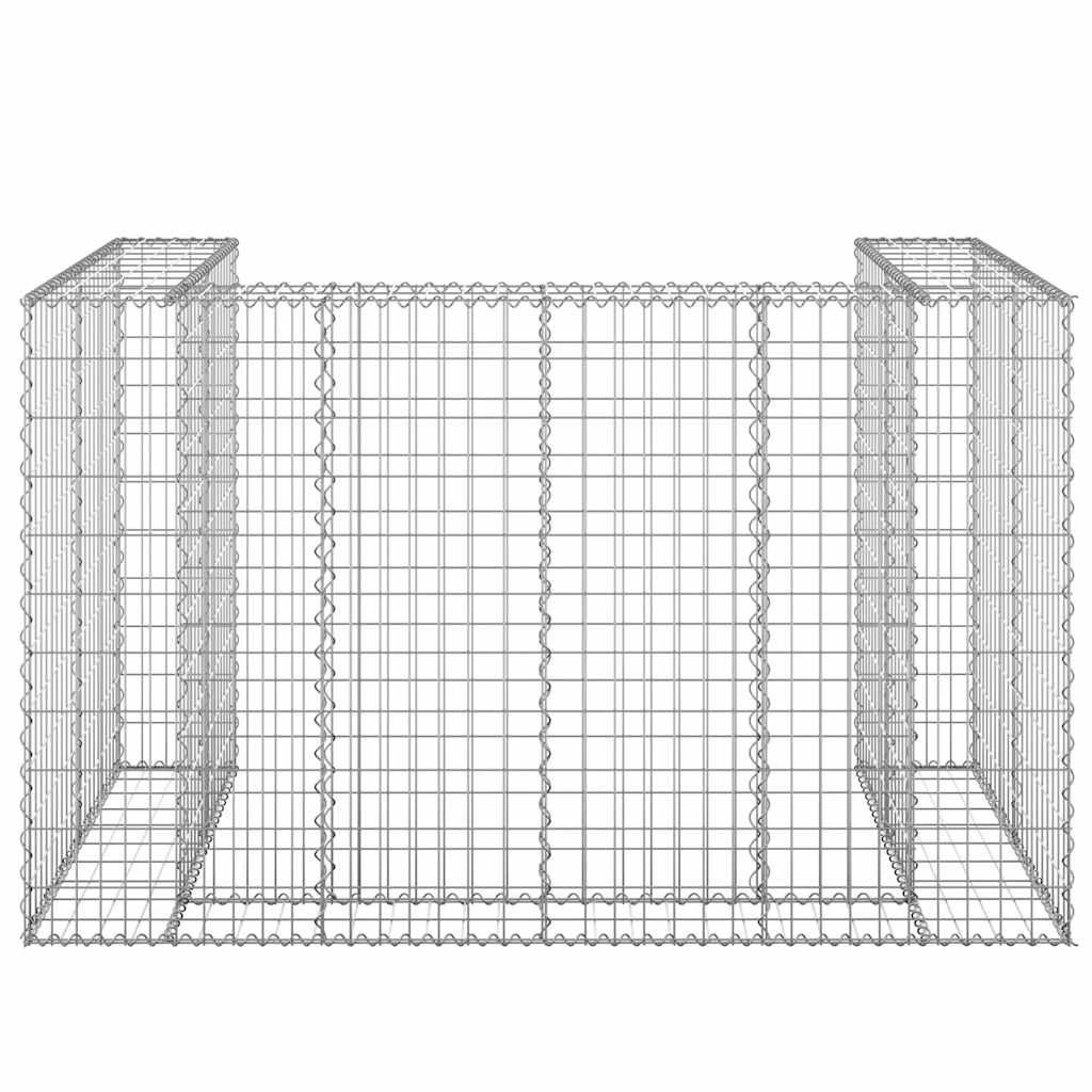 Gabion wall for trash cans Galvanized steel 180x100x110 cm