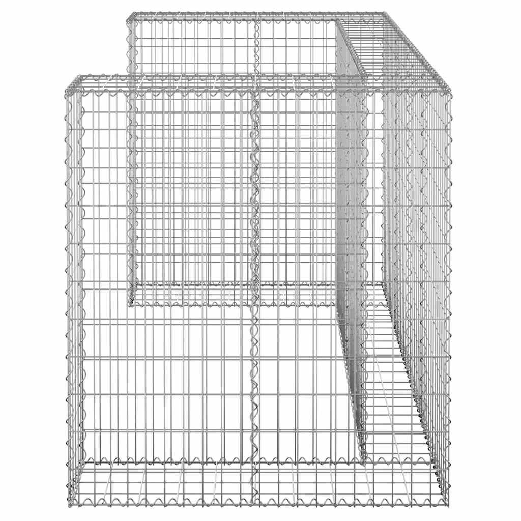 Gabion wall for trash cans Galvanized steel 180x100x110 cm