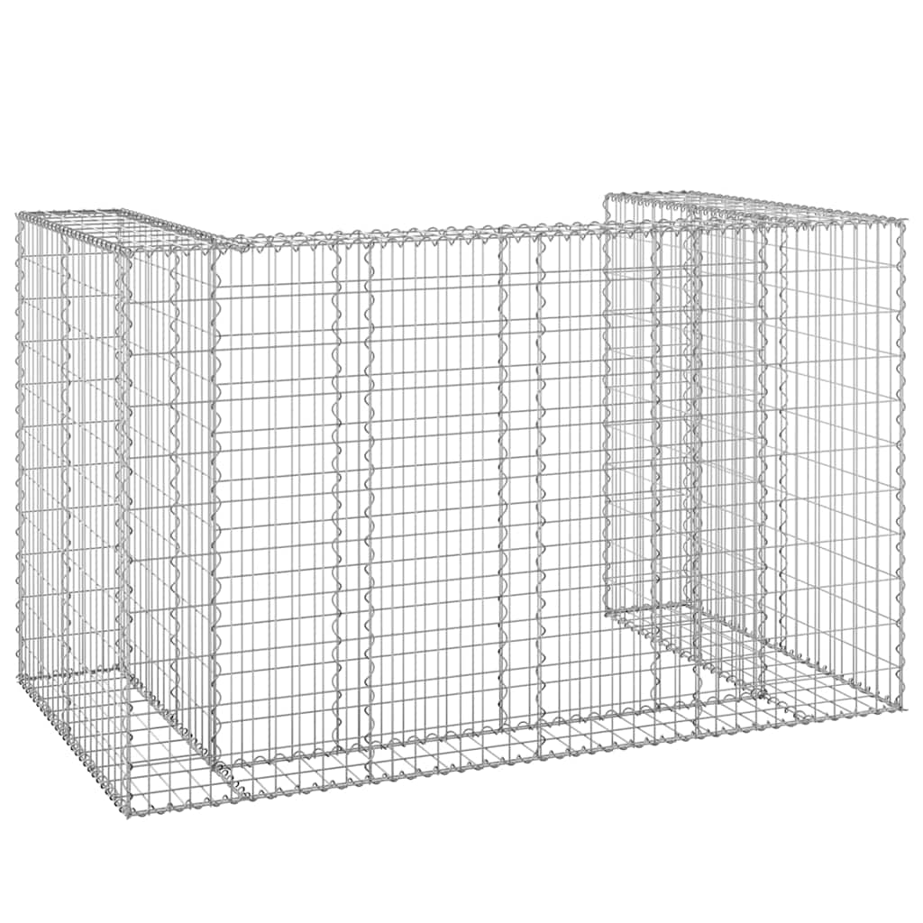 Gabion wall for trash cans Galvanized steel 180x100x110 cm