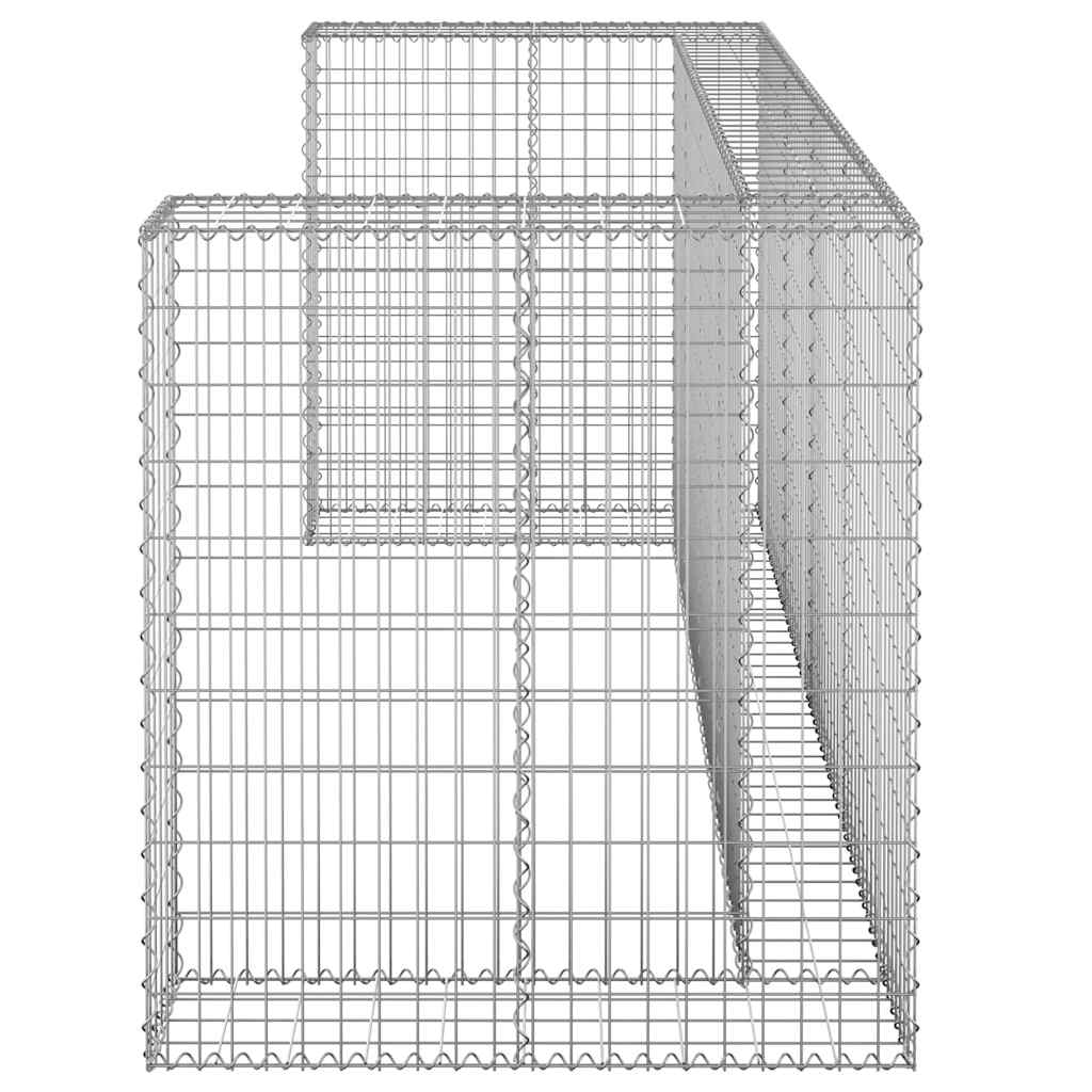 Gabion Wall for Bins Galvanized Steel 254x100x110 cm