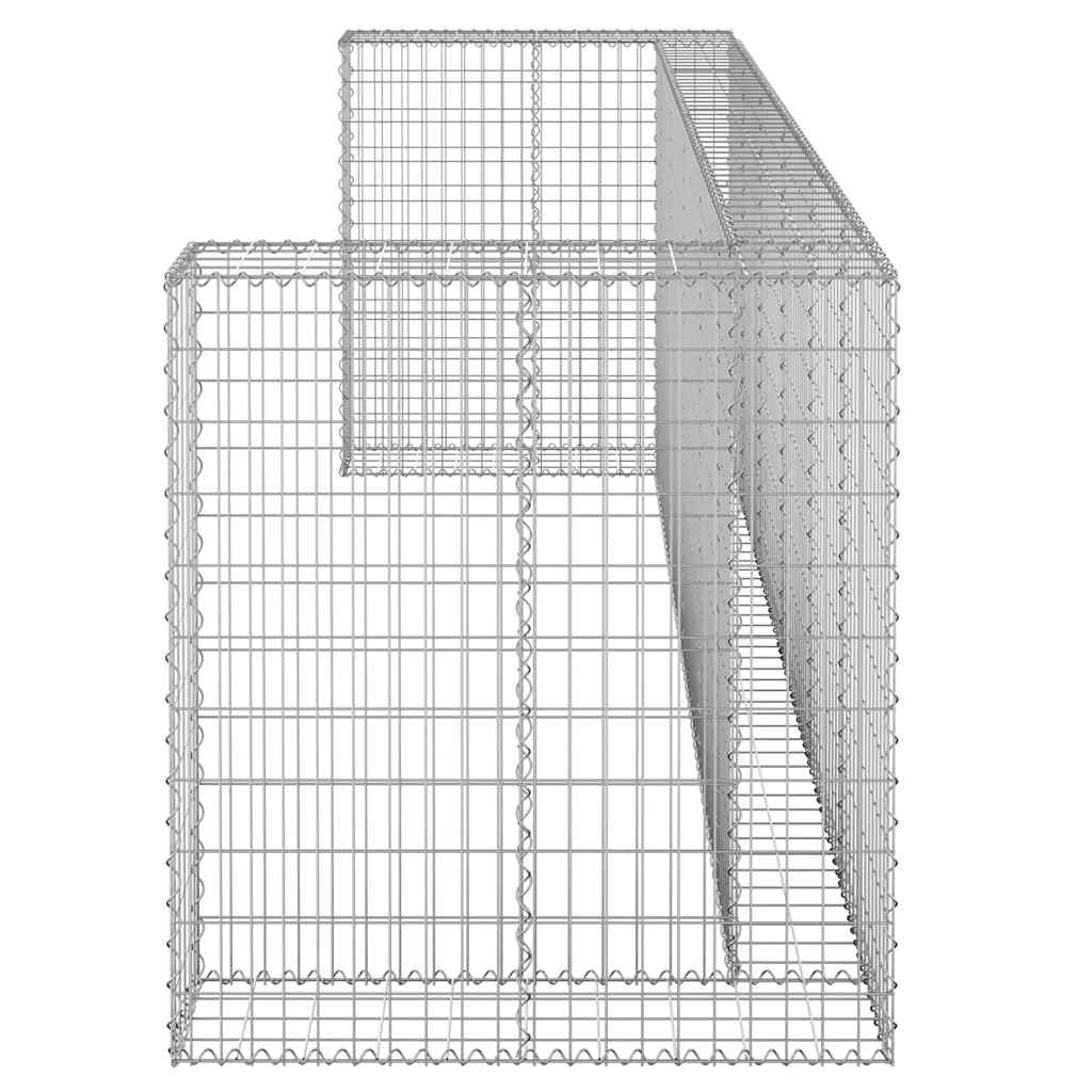 Gabion Wall for Bins Galvanized Steel 325x100x110 cm