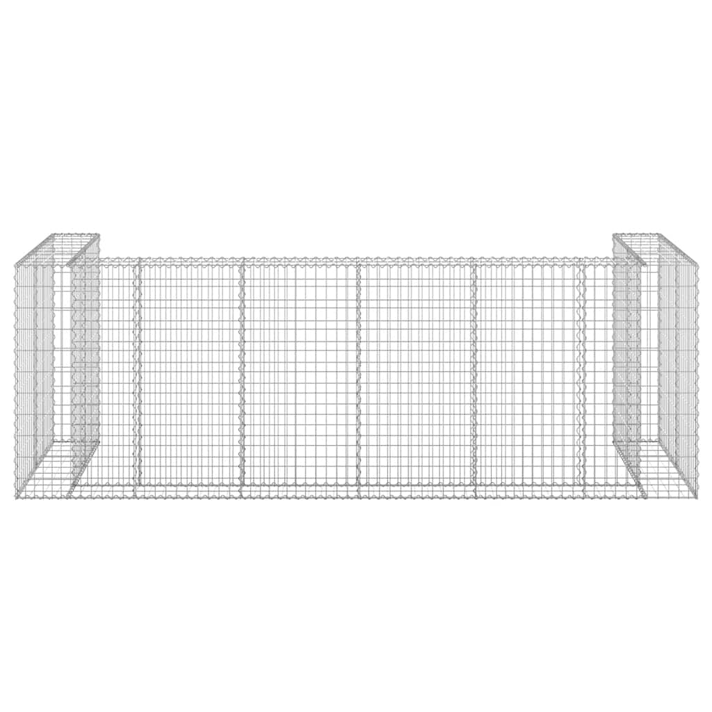 Gabion Wall for Bins Galvanized Steel 325x100x110 cm