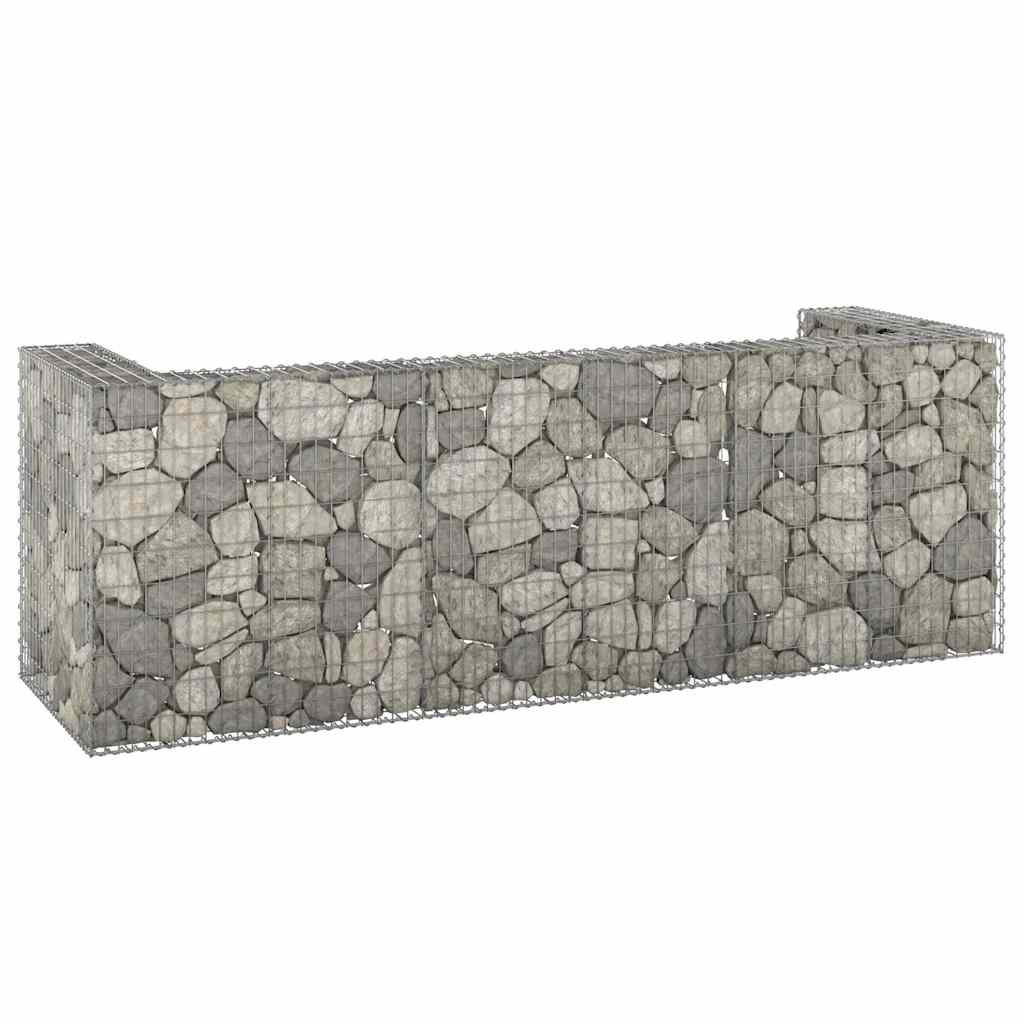Gabion Wall for Bins Galvanized Steel 325x100x110 cm