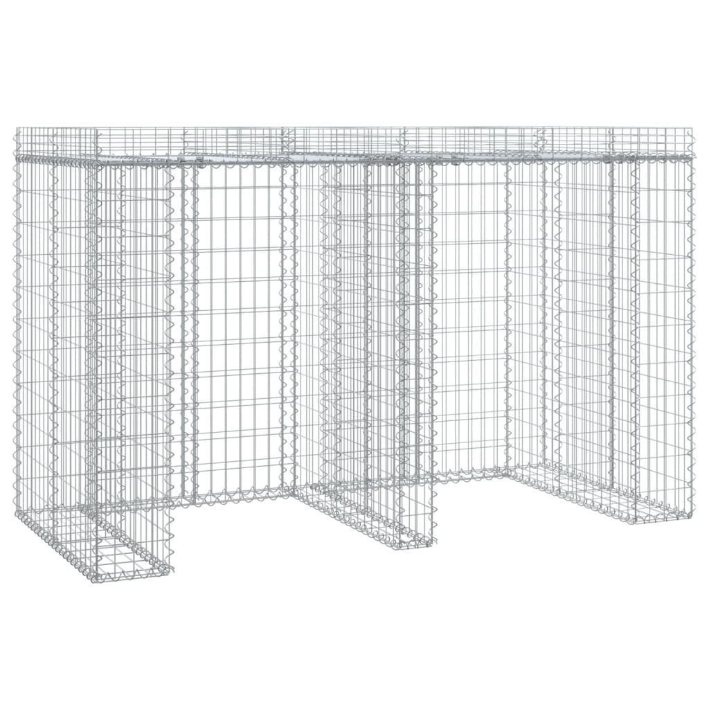 Gabion Bin Store 192x91x120 cm Galvanized Iron