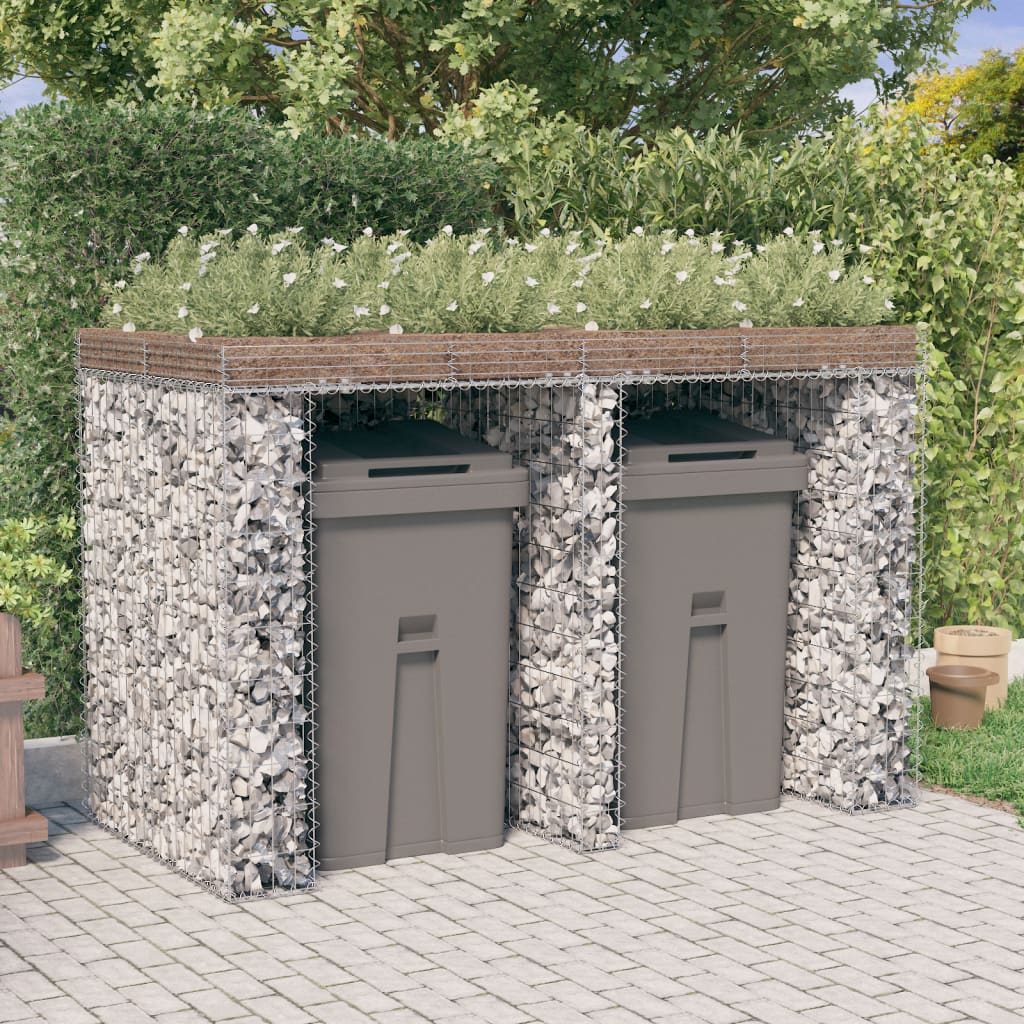 Gabion Bin Store 192x91x120 cm Galvanized Iron