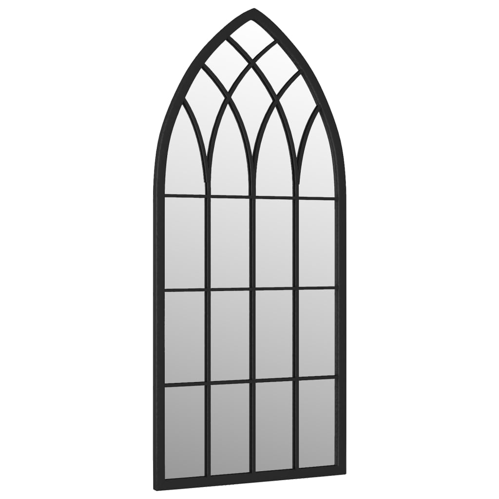 Miroir de jardin noir 100x45 cm en fer