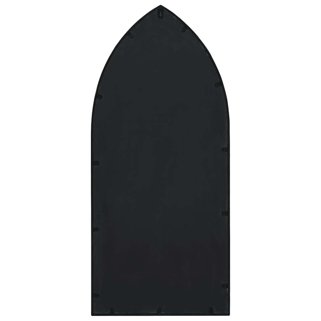Miroir de jardin noir 100x45 cm en fer