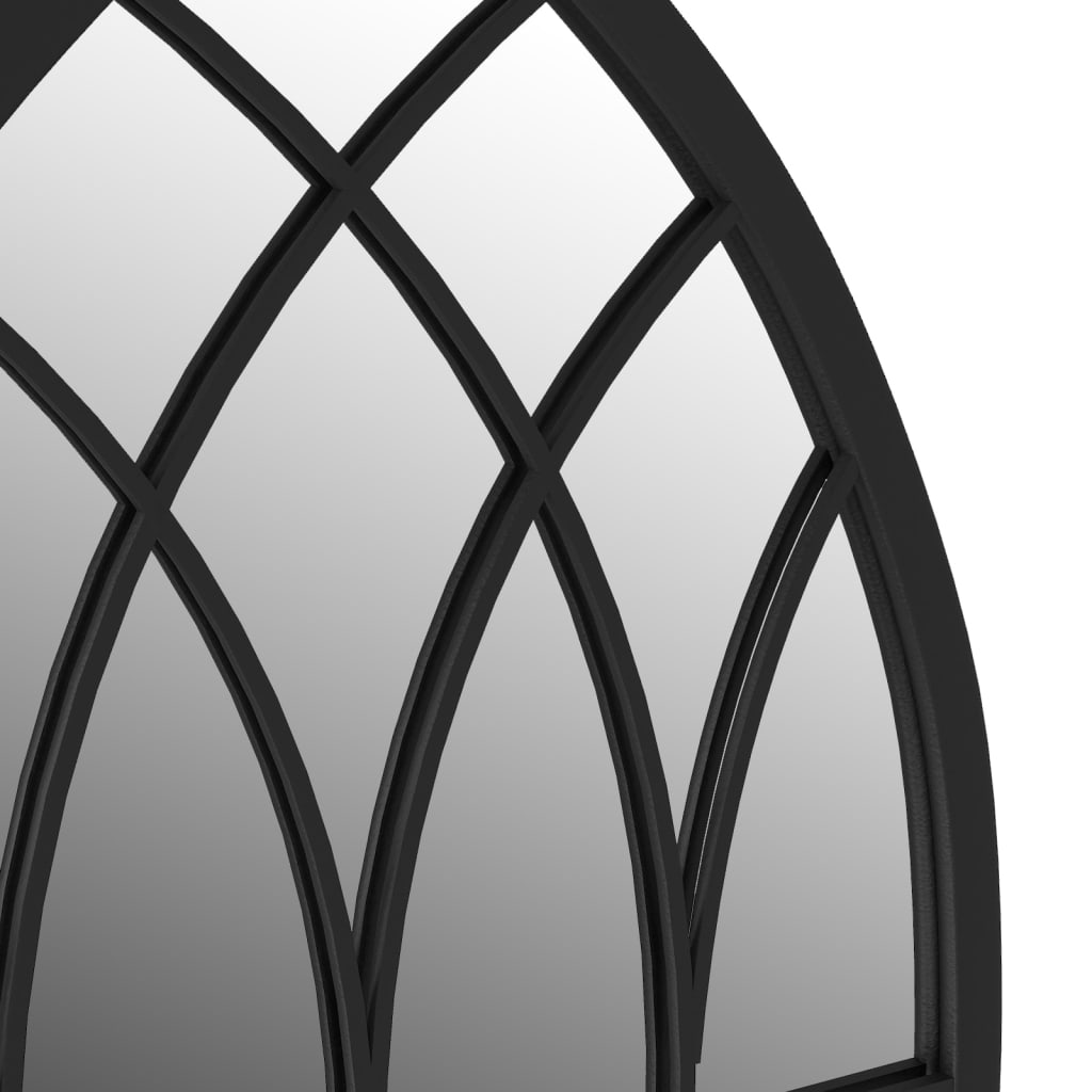 Miroir de jardin noir 100x45 cm en fer