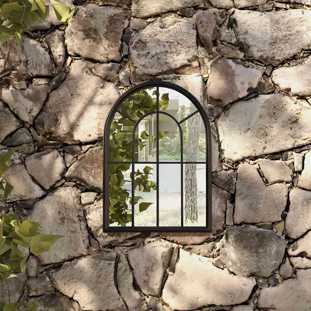 Miroir de jardin noir 60x45 cm Fer