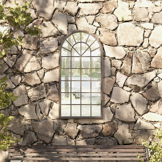 Garden Mirror Sand-Colored 90x45 cm Iron