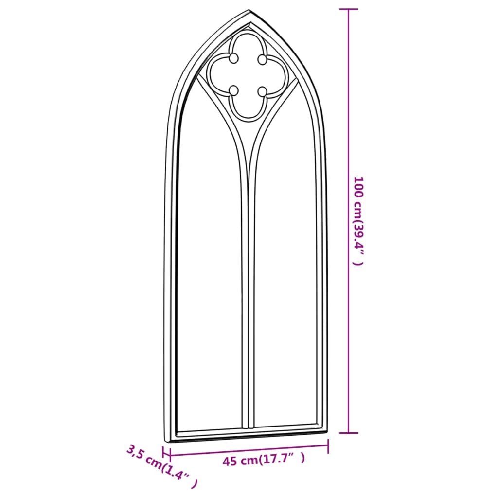 Garden Mirror Sand 100x45 cm Iron