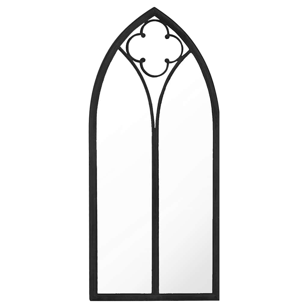Garden Mirror Black 100x45 cm Iron