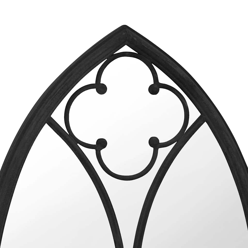 Garden Mirror Black 100x45 cm Iron