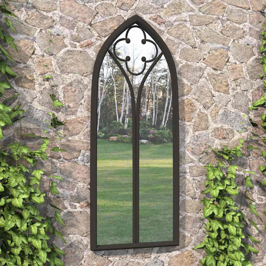 Garden Mirror Black 100x45 cm Iron