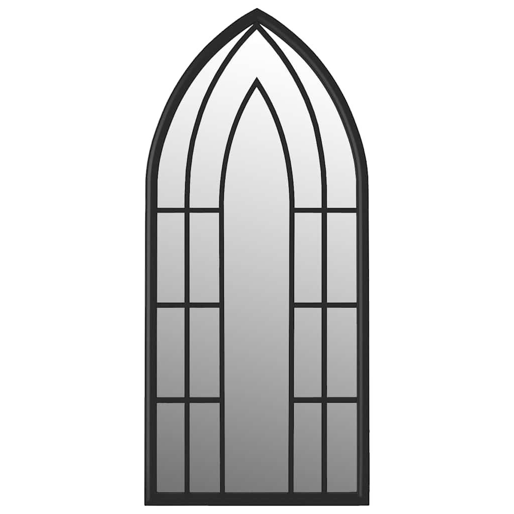 Garden Mirror Black 100x45 cm Iron