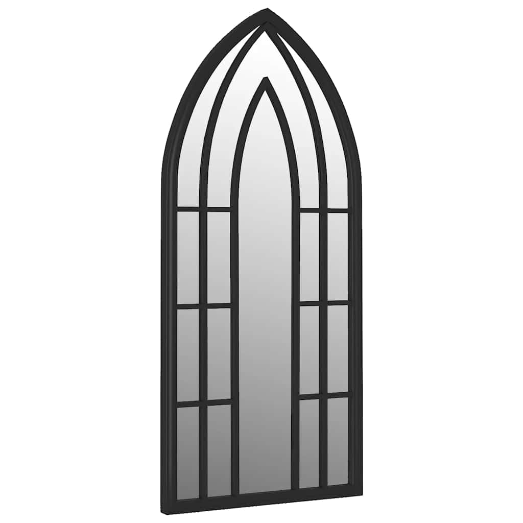 Miroir de jardin noir 70x30 cm en fer