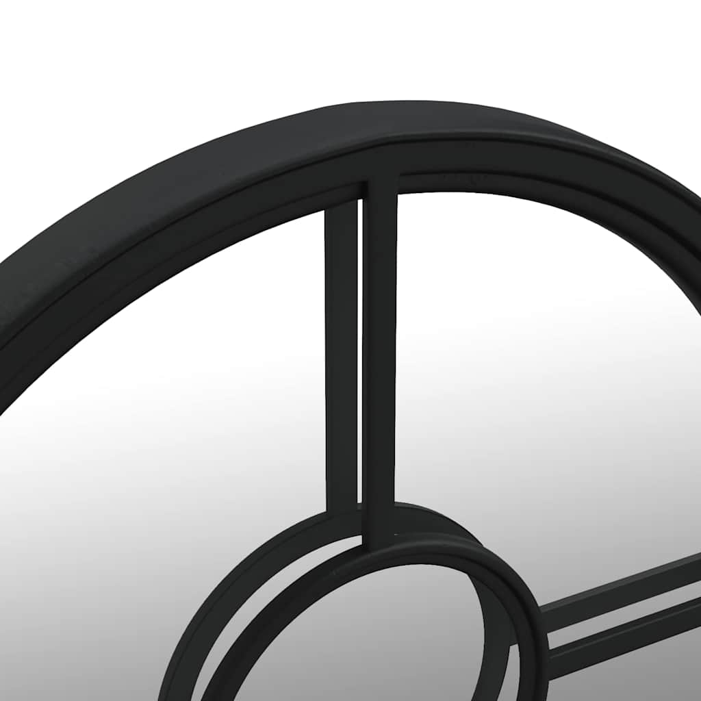 Garden Mirror Black 60x4 cm Iron Round