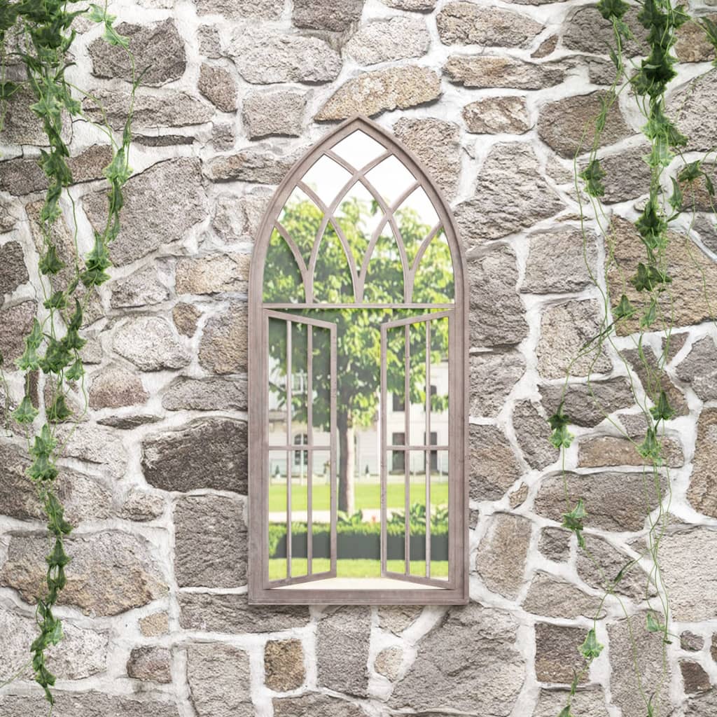 Miroir de jardin sable 100x45 cm fer