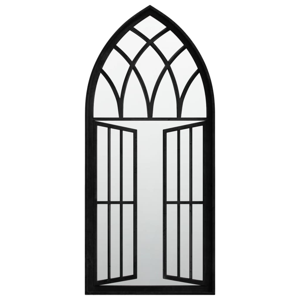 Garden Mirror Black 100x45 cm Iron