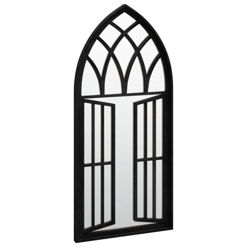 Garden Mirror Black 100x45 cm Iron