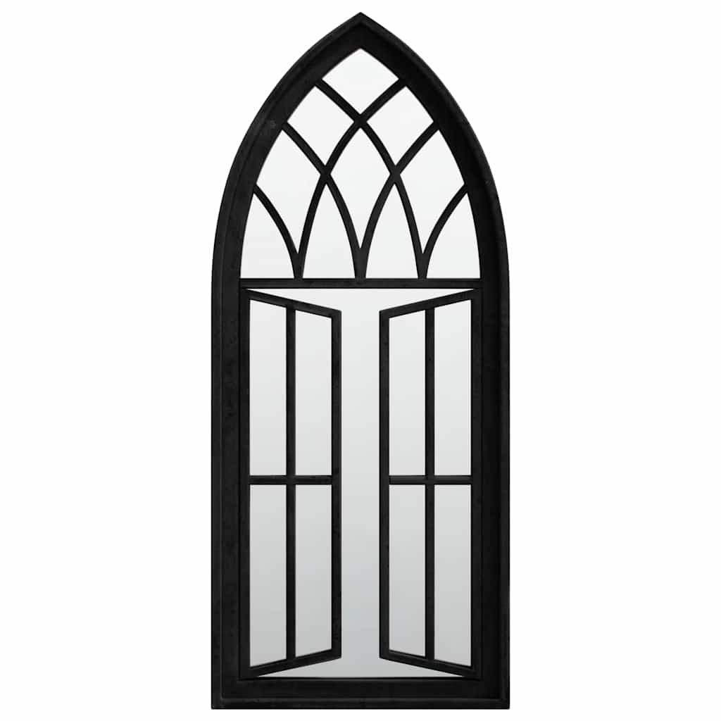 Garden Mirror Black 70x30 cm Iron