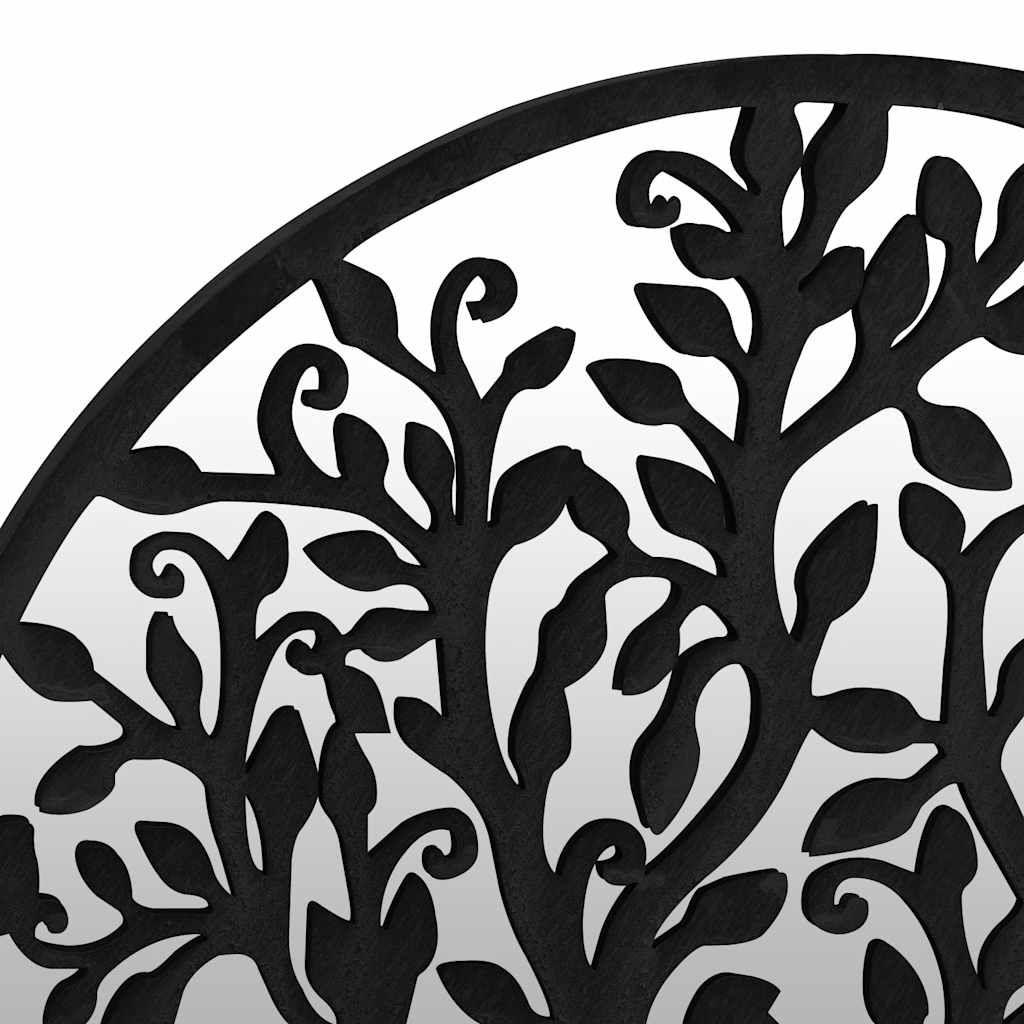 Garden Mirror Black 60x2.5 cm Iron Round