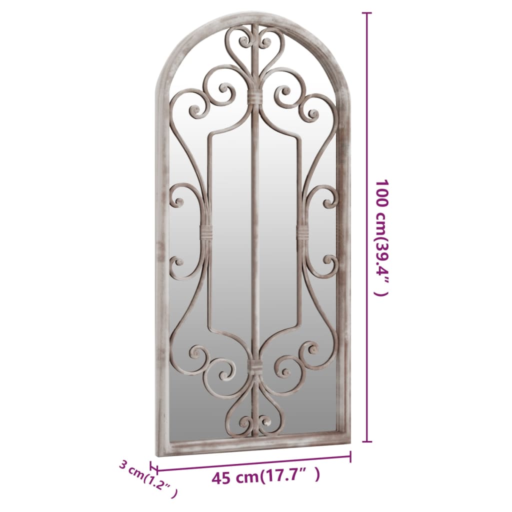 Miroir de jardin Sable 100x45 cm Fer