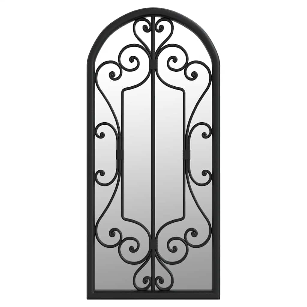 Garden Mirror Black 100x45 cm Iron