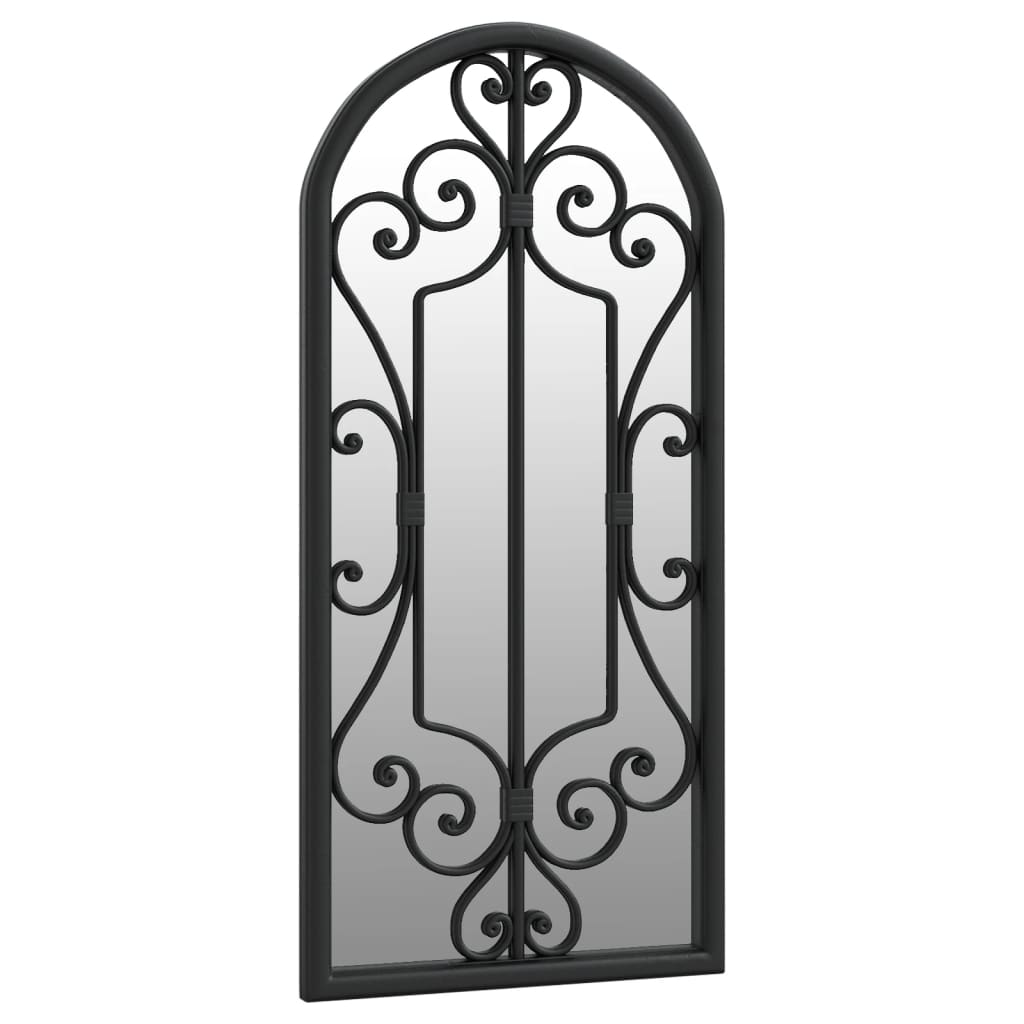 Garden Mirror Black 100x45 cm Iron