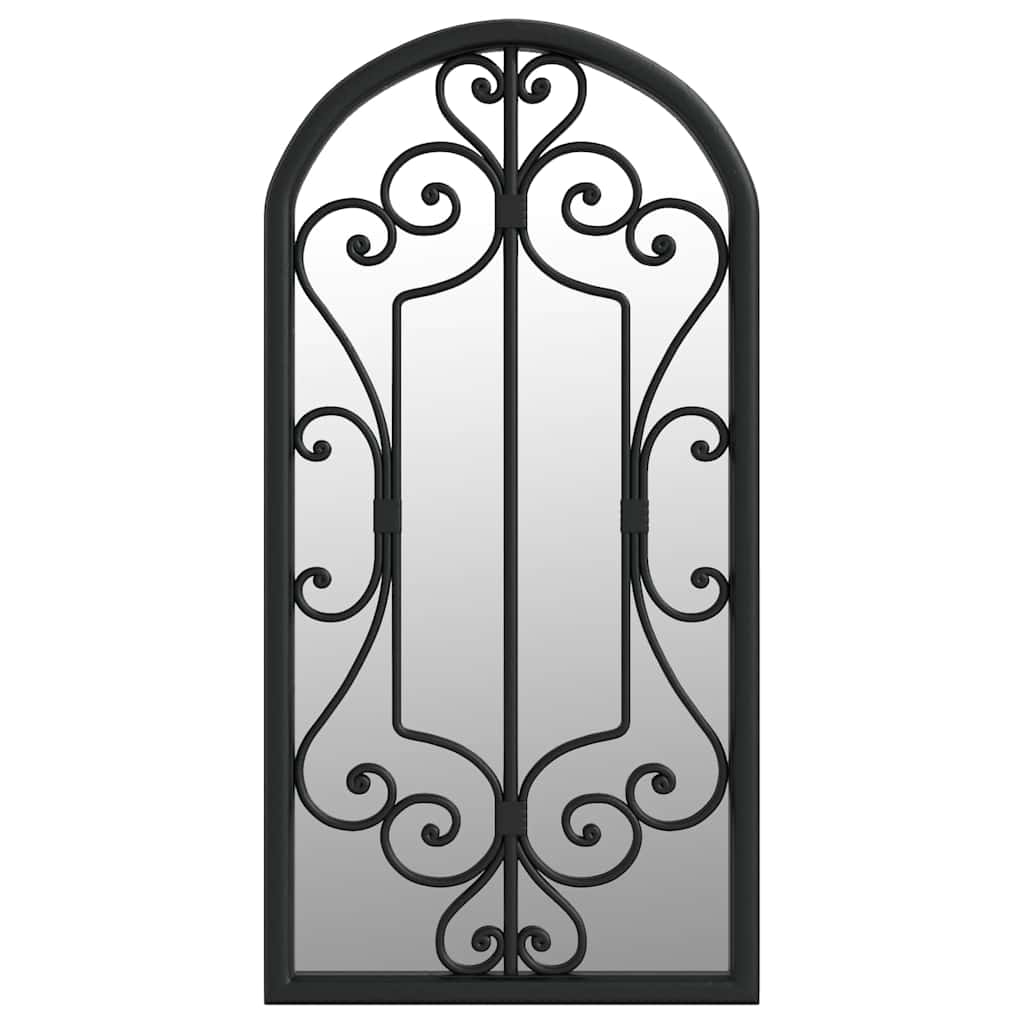 Garden Mirror Black 70x30 cm Iron