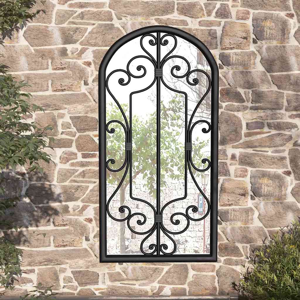 Garden Mirror Black 70x30 cm Iron