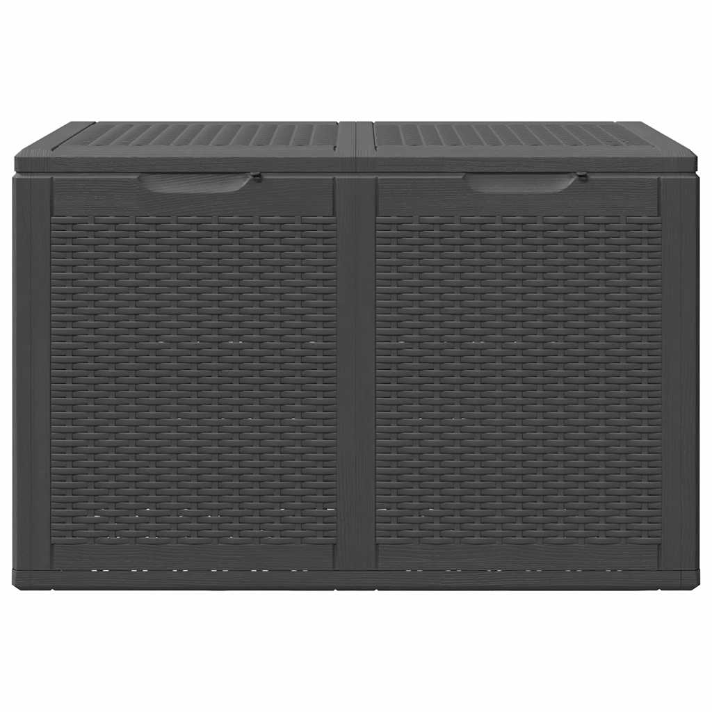 Garten-Aufbewahrungsbox 180 L Schwarz PP Rattan