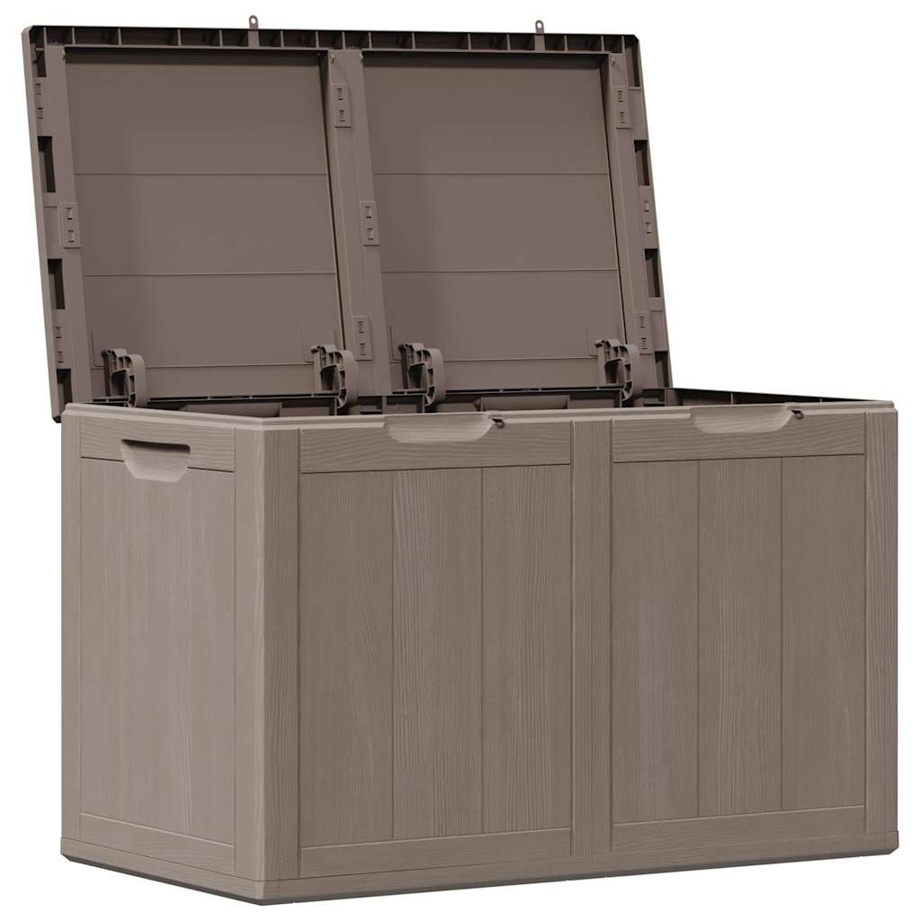 Garten-Aufbewahrungsbox 180 L Braun PP-Holzoptik