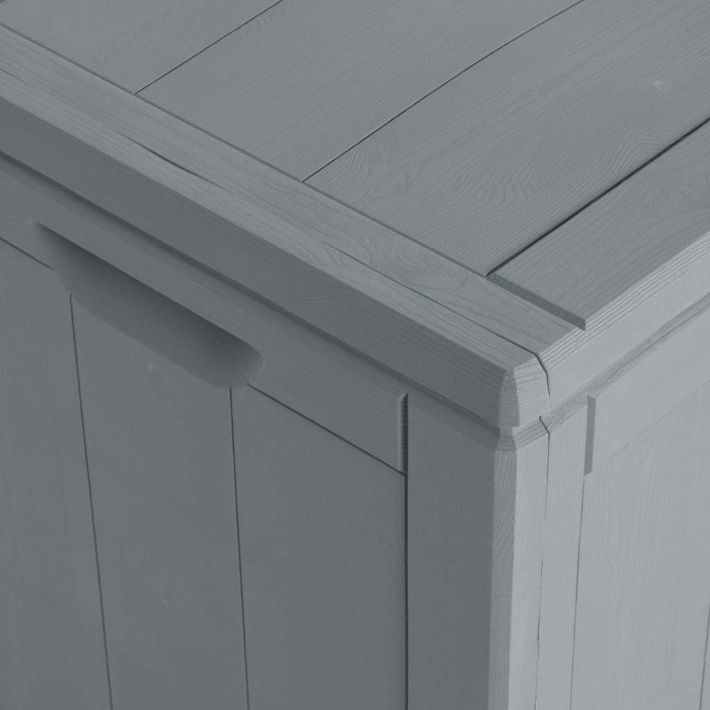 Garten-Aufbewahrungsbox 270 L Grau PP-Holzoptik