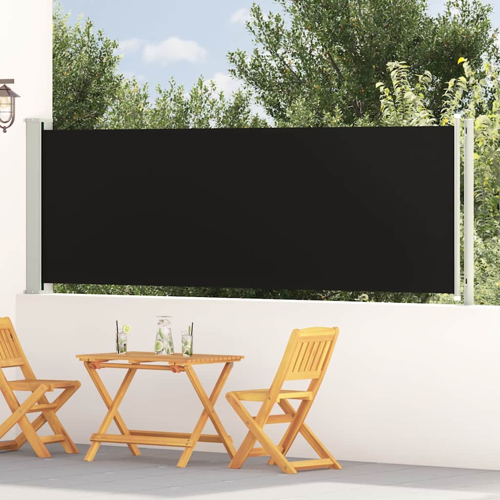 Seitenmarkise Ausziehbar 117x600 cm Schwarz