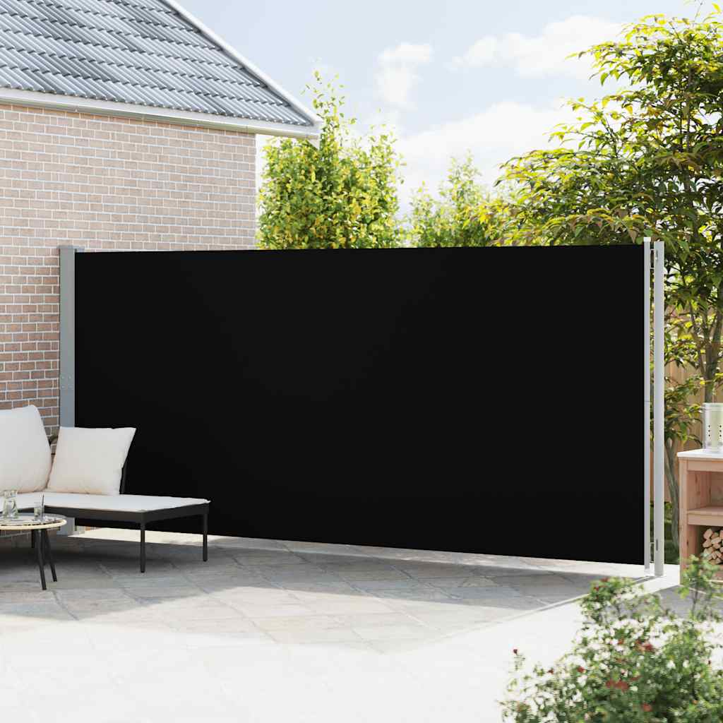 Seitenmarkise Ausziehbar 200x600 cm Schwarz