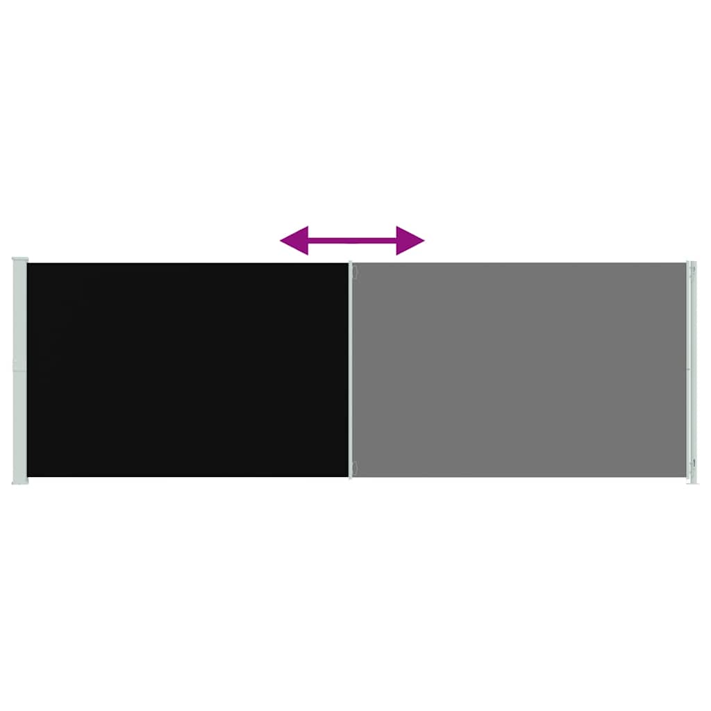 Seitenmarkise Ausziehbar 200x600 cm Schwarz